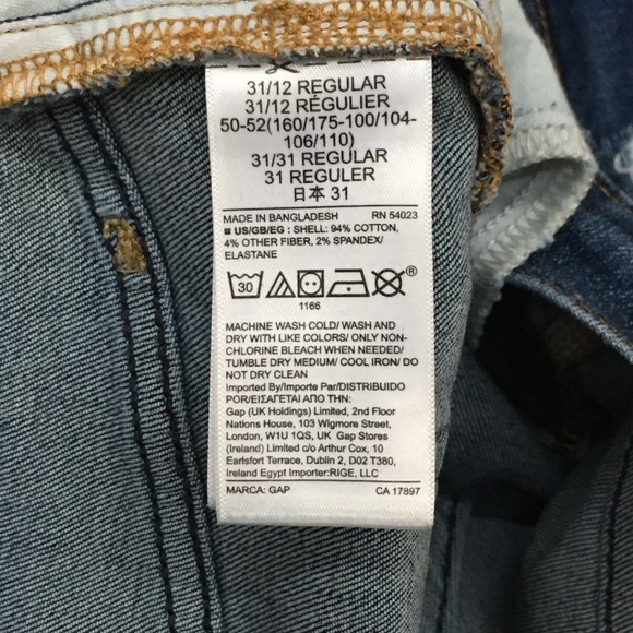 GAP True Skinny Ankle Sky High Distressed Stretch Blue Jeans - Women’s 12 - Picture 11 of 12